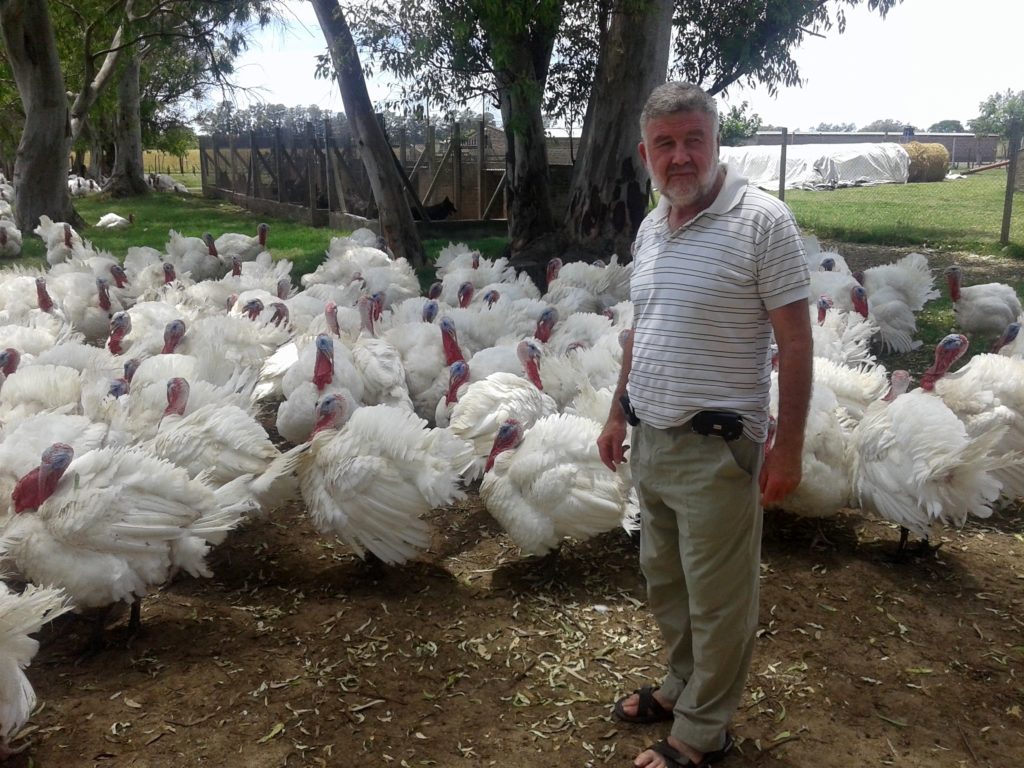 El ingeniero agrónomo Jorge Herman, quien desde hace más de 20 años se dedica a la cría de pavos en Argentina